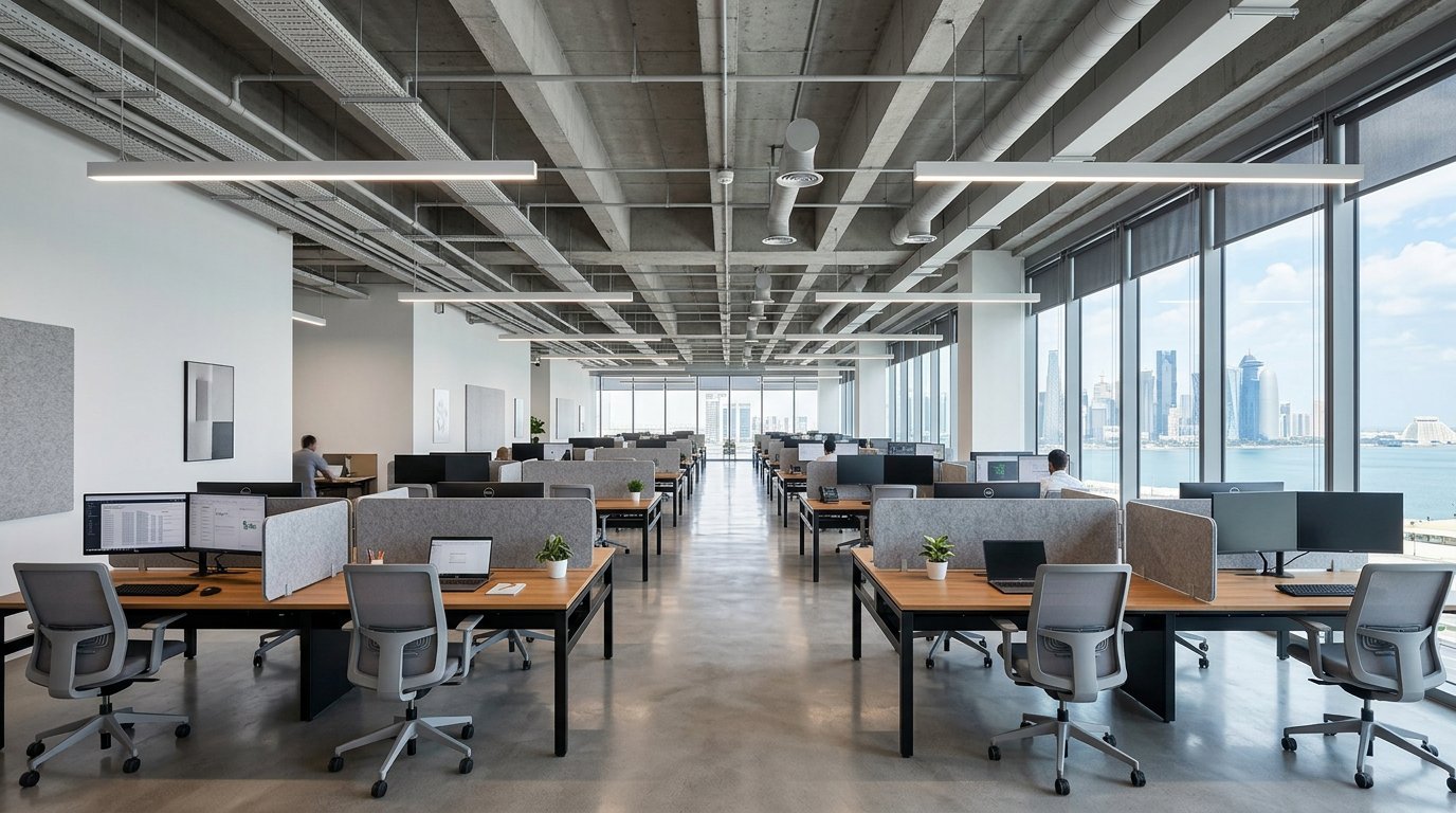 Modern office workspace interior